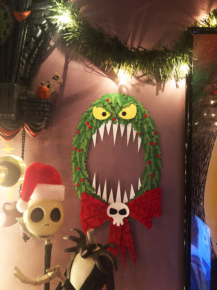 Nightmare Before Christmas wreath display