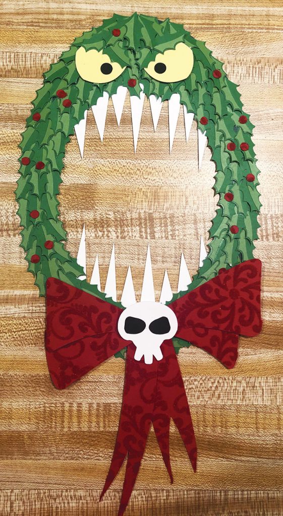 Nightmare Before Christmas Wreath Paper Art with Free SVG